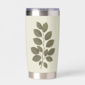 Oude groene beuken tak geïsoleerde drinkbeker (Achterkant)
