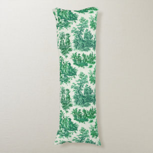 Oude groene bloem toile de Jouy Lichaamskussen