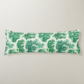 Oude groene bloem toile jouy lichaamskussen (Voorkant)