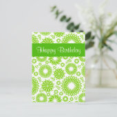 Oude groene bloemige Verjaardagsansichtkaart Briefkaart (Staand voorkant)
