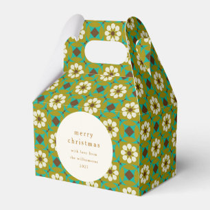 Oude Groene Boho Bloemstuk Aangepaste Prettig Kers Bedankdoosjes