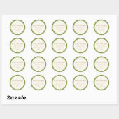 Oude Groene Boho Bloemstuk Aangepaste Prettig Kers Ronde Sticker (Vel)