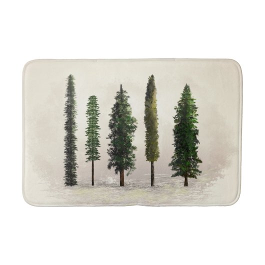 Oude groene bosbomen rustiek houtachtig badmat (Voorkant)
