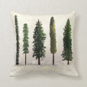 Oude groene bosbomen rustiek houtachtig kussen
