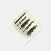 Oude groene bosbomen rustieke bos bruiloft servet (Hoek)