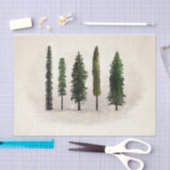 Oude groene bosbomen rustieke houtachtige trouwdag tissuepapier (Craft)