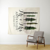 Oude groene bossen rustieke bos bruiloft wandkleed (In Situ (horizontaal))