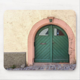 Oude groene deur muismat