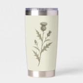 Oude groene distel geïsoleerde drinkbeker (Achterkant)