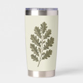 Oude groene eikentak geïsoleerde drinkbeker (Achterkant)