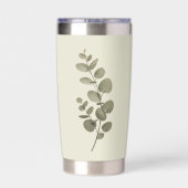 Oude groene eucalyptus tak geïsoleerde drinkbeker (Achterkant)