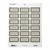Oude groene geruite vakantie retouradres etiket (Full Sheet)