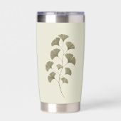 Oude groene Ginkgo-bladeren Geïsoleerde Drinkbeker (Achterkant)