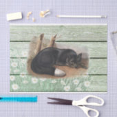  oude groene houtextuur Amerikaanse Fox Tissuepapier (Craft)