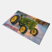 Oude groene kerstboerderijtractor deurmat (Schuin)