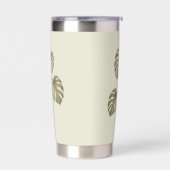 Oude groene Monstera-bladeren Geïsoleerde Drinkbeker (Links)