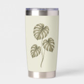 Oude groene Monstera-bladeren Geïsoleerde Drinkbeker (Achterkant)