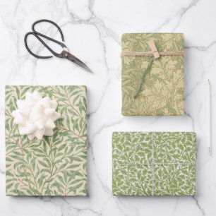 Oude Groene Morris Loof Groene Bladeren Inpakpapier Vel