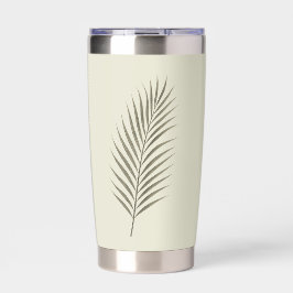 Oude groene palmblad geïsoleerde drinkbeker