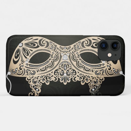 Oude Groene Parel Elegante Maskerade Masker Case-Mate iPhone Case (Achterkant (horizontaal))