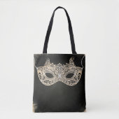Oude groene parel masquerade masker kostuumfeest tote bag (Voorkant)