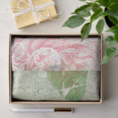 Oude groene roze roos oude brief tissuepapier (Geschenk)