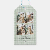 Oude groene ruit Kerstmis Cadeaulabel (Voorkant)