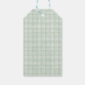 Oude groene ruit Kerstmis Cadeaulabel (Achterkant)