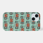 Oude groene strepen iPhone 15 case (Achterkant horizontaal)