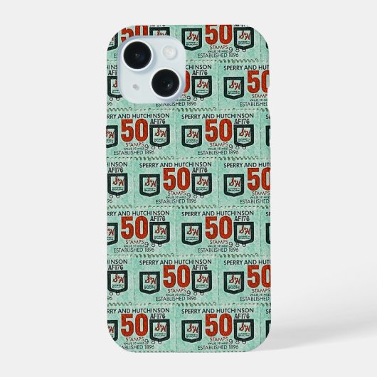 Oude groene strepen iPhone 15 case (Achterkant)