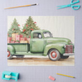 Oude groene truck met feestelijke dennen en Cadeau Tissuepapier (Craft)