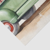 Oude groene truck met feestelijke dennen en Cadeau Tissuepapier (Detail)