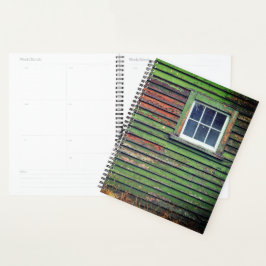 Oude groene verf planner
