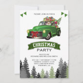 Oude Groene Vrachtwagen Kerstfeest Kaart (Voorkant)