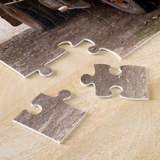 Oude groene vrachtwagen legpuzzel (Zijkant)