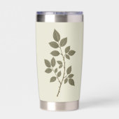 Oude groene wilde rozen tak geïsoleerde drinkbeker (Achterkant)