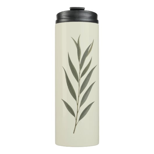 Oude groene wilgenbladeren thermosbeker (Voorkant)
