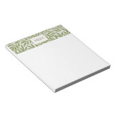 Oude groene wilgenbladerenmonogram notitieblok (Schuin)