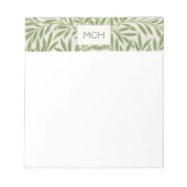 Oude groene wilgenbladerenmonogram notitieblok (Voorkant)
