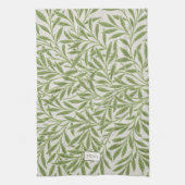 Oude groene wilgenbladerenmonogram theedoek (Verticaal)