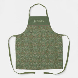 Oude groene William Morris bloempatroon naam Schort