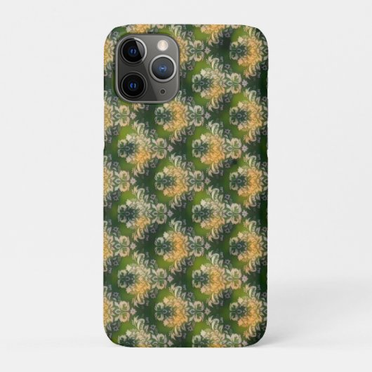 Oude groene witte oranje bloempatroon   Case-Mate iPhone case (Achterkant)