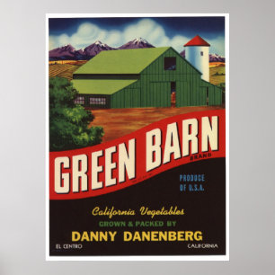 oude groente- en fruitkratenetiketten poster