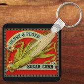 Oude groente label, Olney & Floyd Sugar Corn Sleutelhanger (Achterkant)