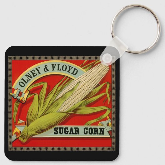 Oude groente label, Olney & Floyd Sugar Corn Sleutelhanger (Achterkant)