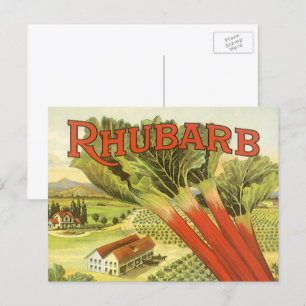 Oude Groentebliklabel Kunst, Rabarberboerderij Briefkaart