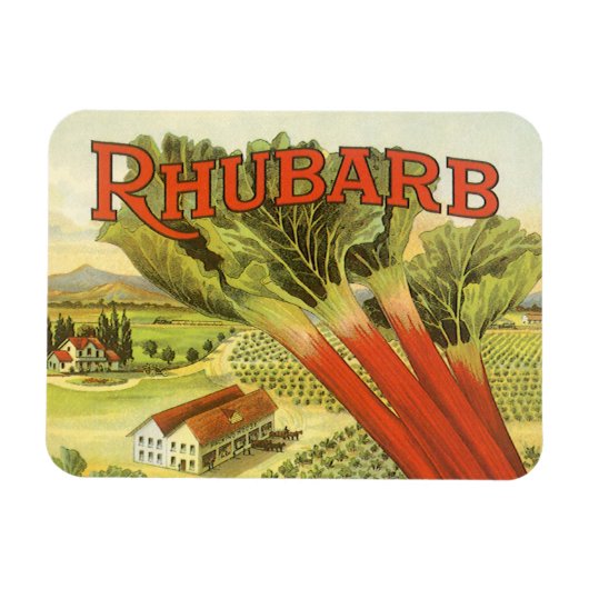 Oude Groentebliklabel Kunst, Rabarberboerderij Magneet (Horizontaal)