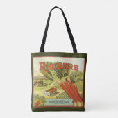 Oude Groentebliklabel Kunst, Rabarberboerderij Tote Bag (Achterkant)