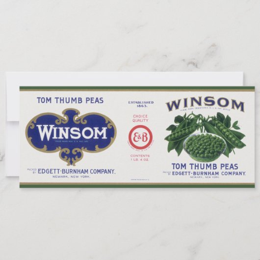 Oude Groentebliklabel Kunst, Winsom Erwten (Voorkant)