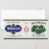 Oude Groentebliklabel Kunst, Winsom Erwten (Voorkant / Achterkant)